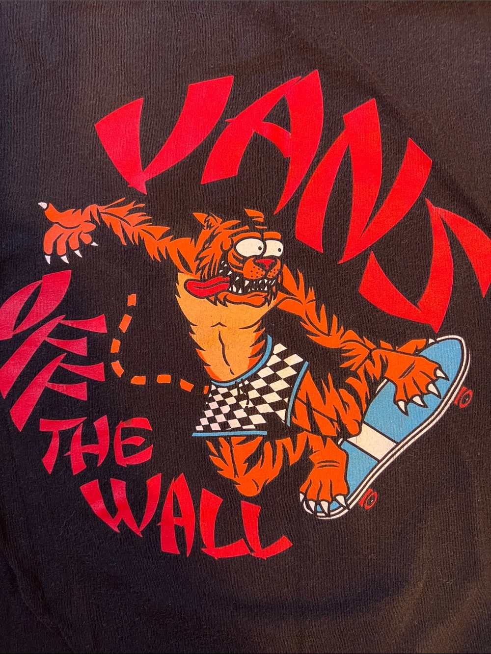 Vans Black Short-Sleeve T-Shirt with Red Chest Logo